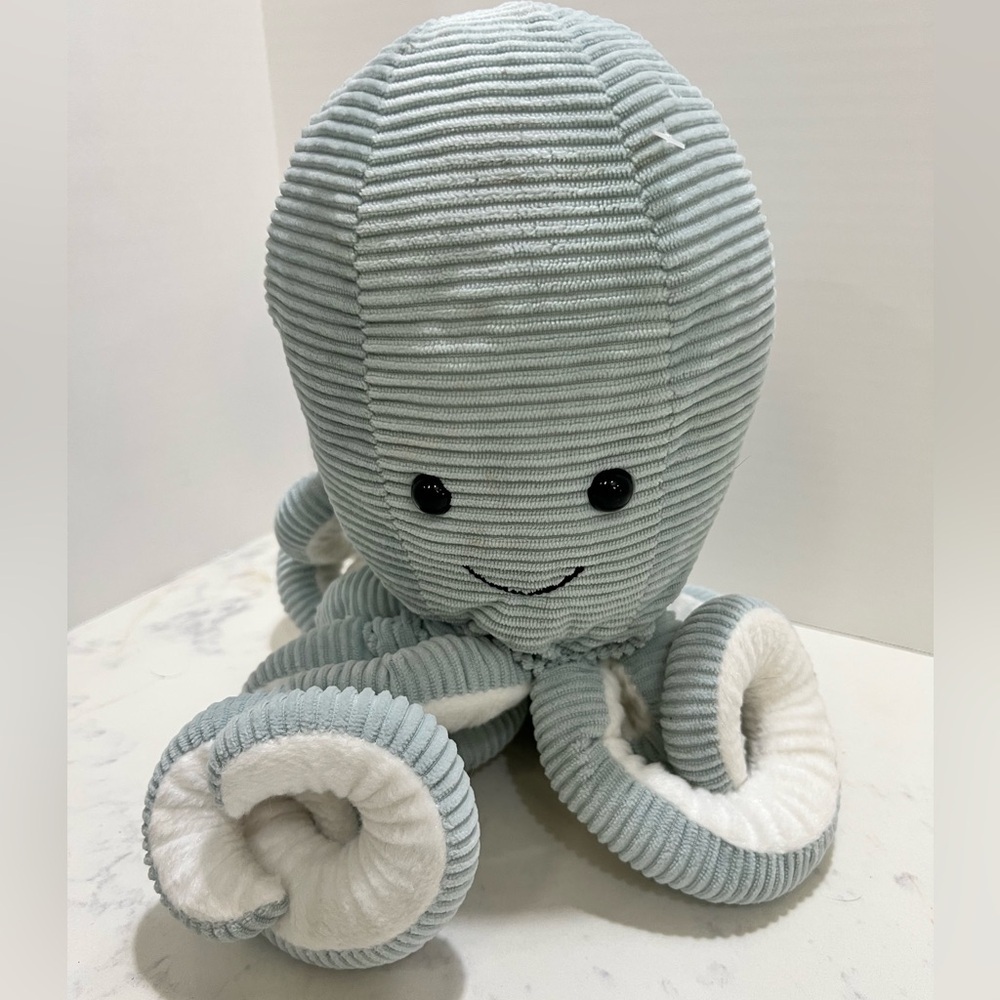Charming Gray and White Octopus Plush